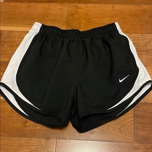 Nike Women's Black and White Athletic Shorts